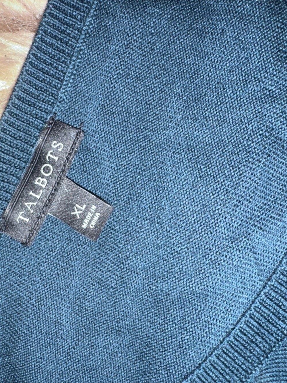 Talbots Blue Crewneck Sweater with rhinestone jewel owls, lightweight sz XL - Picture 8 of 12